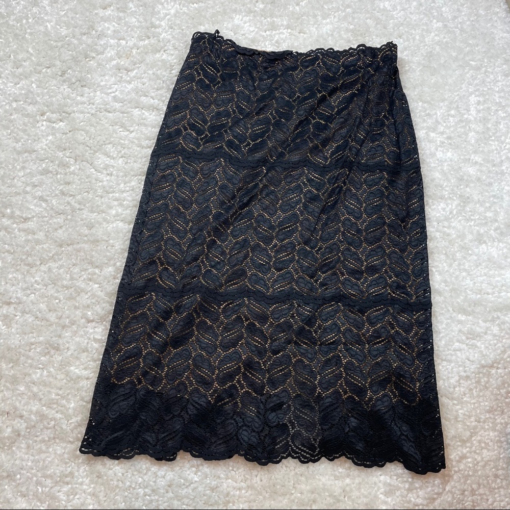 Cosabella Black/Tan Lace Skirt Size Medium